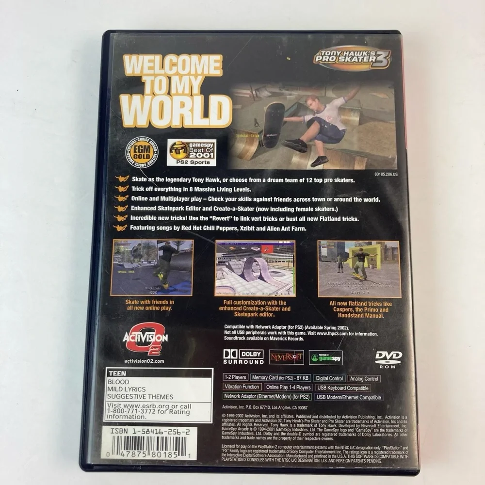 Tony Hawk's Pro Skater 3 (Sony)  2002 Pro Skater 3 Greatest Hits PlayStation 2